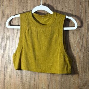 Lululemon ALL YOURS BOYFRIEND CROP TANK- Fools Gold PTP18